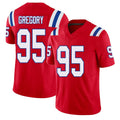 New England #95 Gregory Player Football V Neck Short Sleeve Red Jersey Eric For Men Youth Women Gift