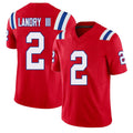 New England #2 Landry III Player Football V Neck Short Sleeve Red Jersey Harold For Men Youth Women Gift