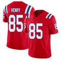 New England #85 Henry Player Football V Neck Short Sleeve Red Jersey Hunter For Men Youth Women Gift