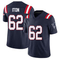 New England #62 Iton Player Football V Neck Short Sleeve Navy Jersey Isaiah For Men Youth Women Gift