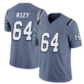 New England #64 Rizy Player Football V Neck Short Sleeve Blue Jersey Jacob For Men Youth Women Gift