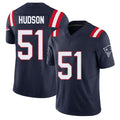 New England #51 Hudson Player Football V Neck Short Sleeve Navy Jersey James For Men Youth Women Gift