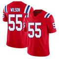 New England #55 Wilson Player Football V Neck Short Sleeve Red Jersey Jared For Men Youth Women Gift
