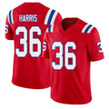 New England #36 Harris Player Football V Neck Short Sleeve Red Jersey Kenneth For Men Youth Women Gift