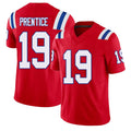 New England #19 Minor Player Football V Neck Short Sleeve Red Jersey Kobee For Men Youth Women Gift