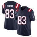 New England #83 Dixon Player Football V Neck Short Sleeve Navy Jersey Kyle For Men Youth Women Gift