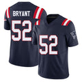New England #52 Bryant Player Football V Neck Short Sleeve Navy Jersey Marcus For Men Youth Women Gift