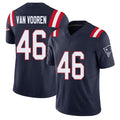 New England #46 Van Vooren Player Football V Neck Short Sleeve Navy Jersey Mitch For Men Youth Women Gift