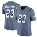 New England #23 DeGennaro Player Football V Neck Short Sleeve Blue Jersey Nick For Men Youth Women Gift