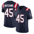 New England #45 Hutchins Player Football V Neck Short Sleeve Navy Jersey Quintayvious For Men Youth Women Gift