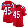 New England #45 Hutchins Player Football V Neck Short Sleeve Red Jersey Quintayvious For Men Youth Women Gift