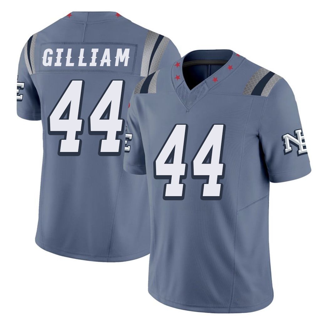 New England #44 Gilliam Player Football V Neck Short Sleeve Blue Jersey Reggie For Men Youth Women Gift