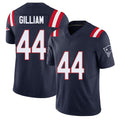 New England #44 Gilliam Player Football V Neck Short Sleeve Navy Jersey Reggie For Men Youth Women Gift