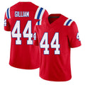 New England #44 Gilliam Player Football V Neck Short Sleeve Red Jersey Reggie For Men Youth Women Gift