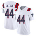 New England #44 Gilliam Player Football V Neck Short Sleeve White Jersey Reggie For Men Youth Women Gift