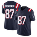 New England #87 Gronkowski Player Football V Neck Short Sleeve Navy Jersey Rob For Men Youth Women Gift