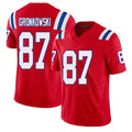 New England #87 Gronkowski Player Football V Neck Short Sleeve Red Jersey Rob For Men Youth Women Gift