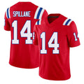 New England #14 Spillane Player Football V Neck Short Sleeve Red Jersey Robert For Men Youth Women Gift