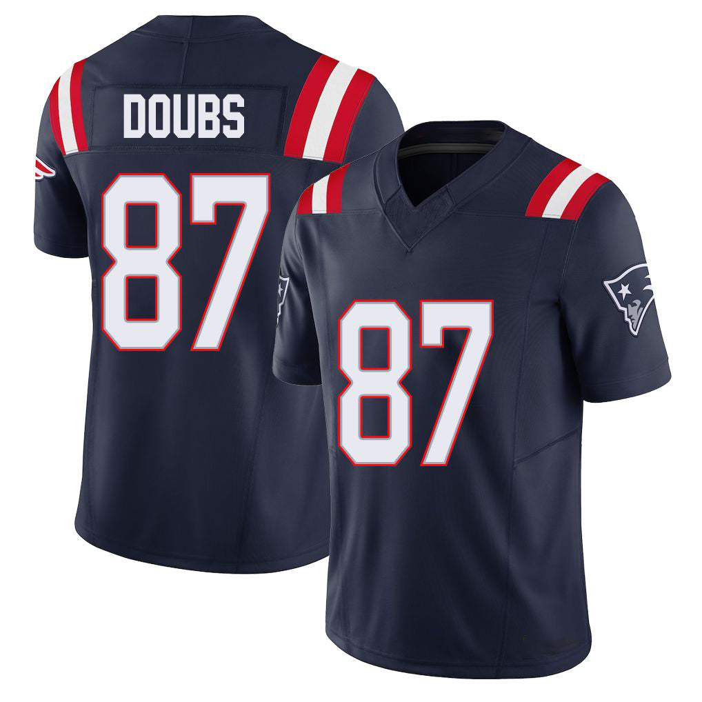 New England #87 Doubs Player Football V Neck Short Sleeve Navy Jersey Romeo For Men Youth Women Gift