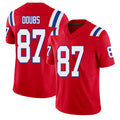New England #87 Doubs Player Football V Neck Short Sleeve Red Jersey Romeo For Men Youth Women Gift