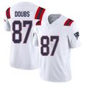 New England #87 Doubs Player Football V Neck Short Sleeve White Jersey Romeo For Men Youth Women Gift