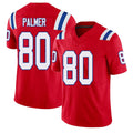 New England #80 Palmer Player Football V Neck Short Sleeve Red Jersey Tejhaun For Men Youth Women Gift