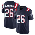 New England #26 Jennings Player Football V Neck Short Sleeve Navy Jersey Terrell For Men Youth Women Gift