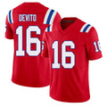 New England #16 DeVito Player Football V Neck Short Sleeve Red Jersey Tommy For Men Youth Women Gift