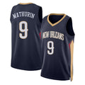 New Orleans #9 Mathurin Player Basketball Sleeveless Navy Jersey Bennedict For Adult Youth
