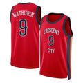 New Orleans #9 Mathurin Player Basketball Sleeveless Red Jersey Bennedict For Adult Youth