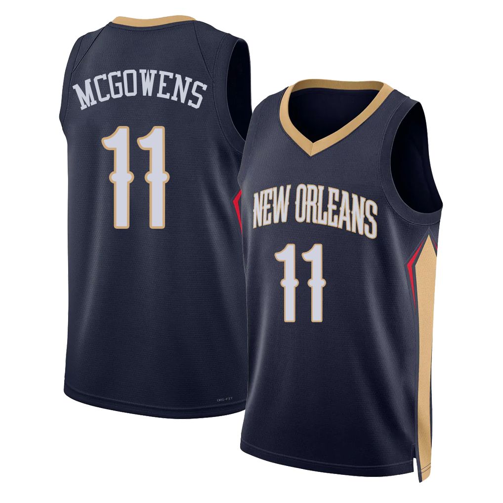 New Orleans #11 McGowens Player Basketball Sleeveless Navy Jersey Bryce For Adult Youth