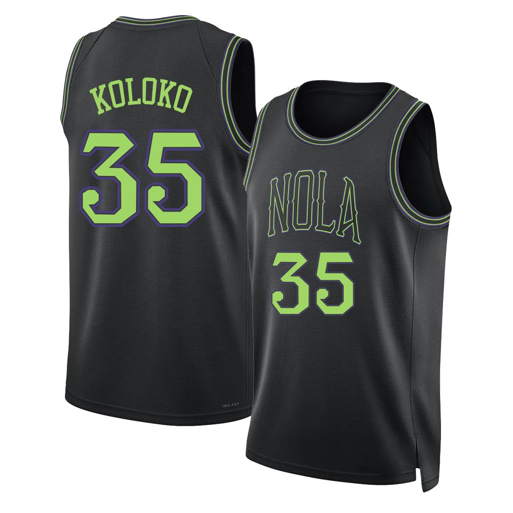 New Orleans #35 Koloko Player Basketball Sleeveless Black Jersey Christian For Adult Youth