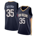 New Orleans #35 Koloko Player Basketball Sleeveless Navy Jersey Christian For Adult Youth