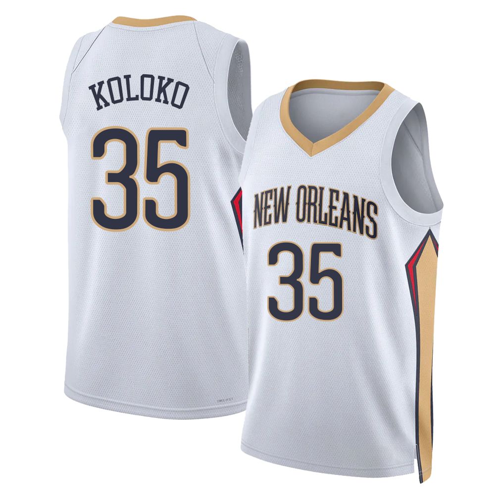 New Orleans #35 Koloko Player Basketball Sleeveless White Jersey Christian For Adult Youth
