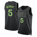 New Orleans #5 Murray Player Basketball Sleeveless Black Jersey Dejounte For Adult Youth