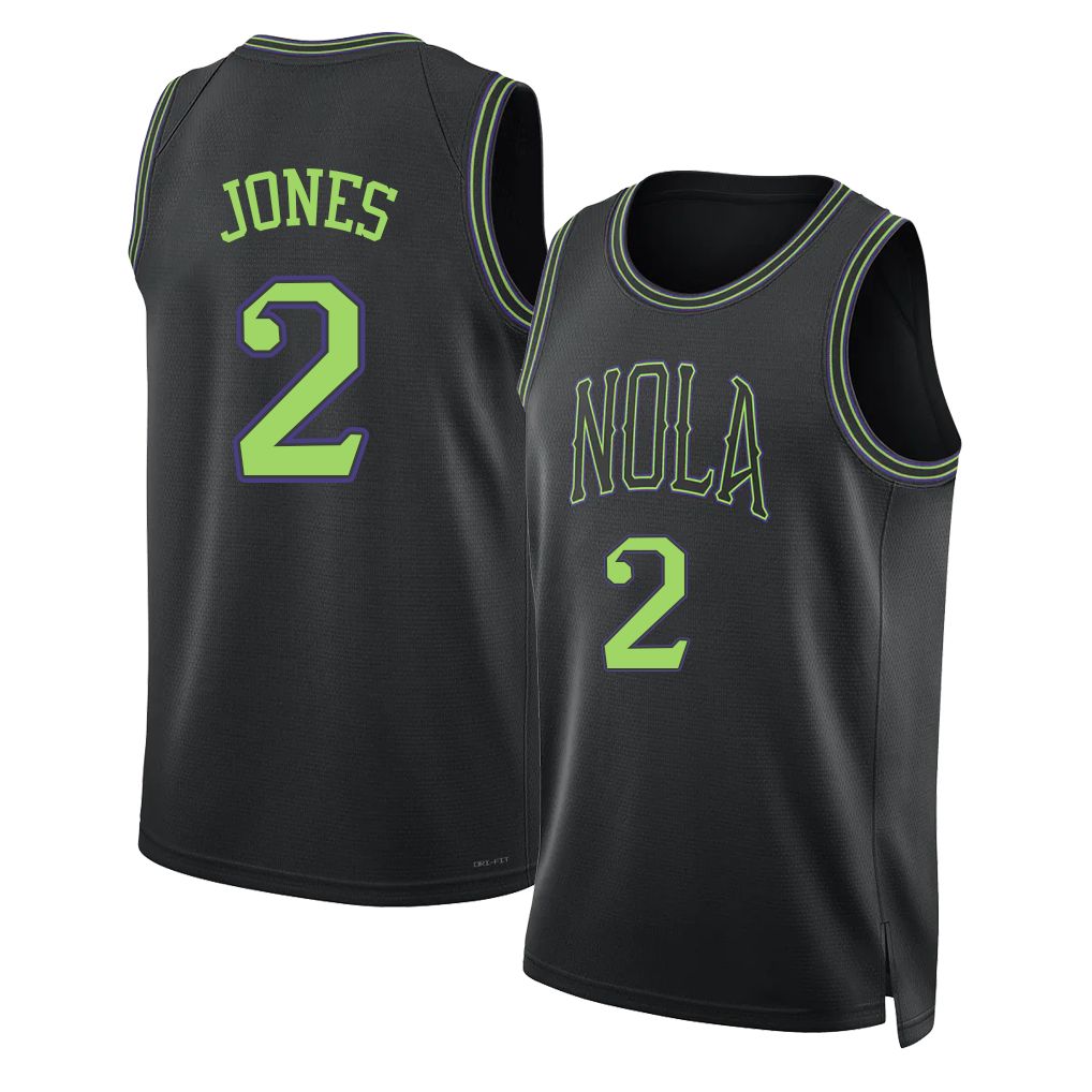 New Orleans #2 Jones Player Basketball Sleeveless Black Jersey Herbert For Adult Youth