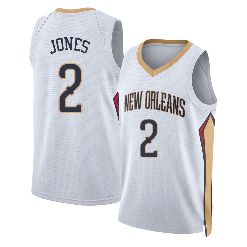 New Orleans #2 Jones Player Basketball Sleeveless White Jersey Herbert For Adult Youth