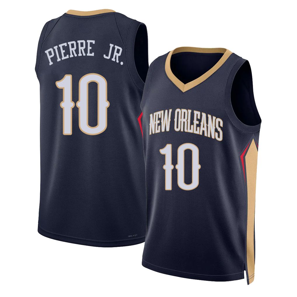 New Orleans #10 Pierre Jr. Player Basketball Sleeveless Navy Jersey Jaron For Adult Youth