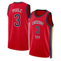 New Orleans #3 Poole Player Basketball Sleeveless Red Jersey Jordan For Adult Youth