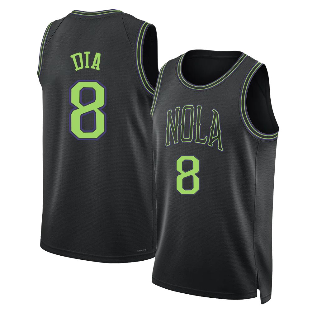 New Orleans #8 Dia Player Basketball Sleeveless Black Jersey Malik For Adult Youth