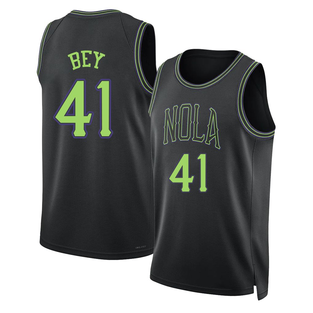 New Orleans #41 Bey Player Basketball Sleeveless Black Jersey Saddiq For Adult Youth