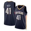 New Orleans #41 Bey Player Basketball Sleeveless Navy Jersey Saddiq For Adult Youth