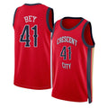 New Orleans #41 Bey Player Basketball Sleeveless Red Jersey Saddiq For Adult Youth