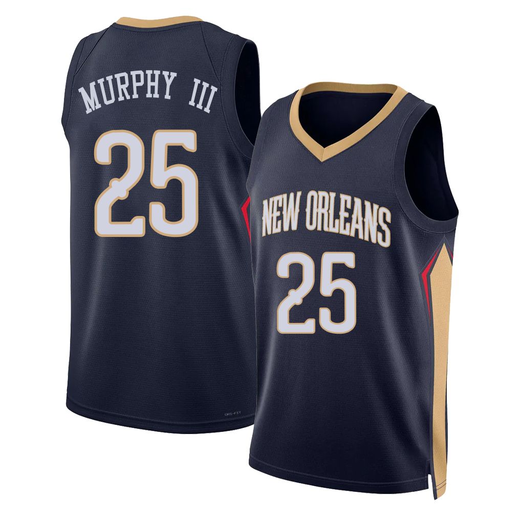 New Orleans #25 Murphy III Player Basketball Sleeveless Navy Jersey Trey For Adult Youth