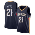 New Orleans #21 Missi Player Basketball Sleeveless Navy Jersey Yves For Adult Youth