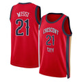 New Orleans #21 Missi Player Basketball Sleeveless Red Jersey Yves For Adult Youth