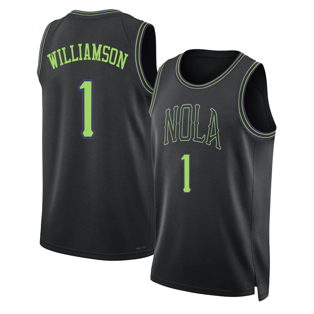 New Orleans #1 Williamson Player Basketball Sleeveless Black Jersey Zion For Adult Youth