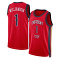 New Orleans #1 Williamson Player Basketball Sleeveless Red Jersey Zion For Adult Youth