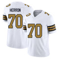 New Orleans #70 Herron Player Football V Neck Short Sleeve White Jersey Alan For Men Youth Women Gift