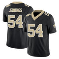 New Orleans #54 Anfernee Player Football V Neck Short Sleeve Black Jersey Jennings For Men Youth Women Gift